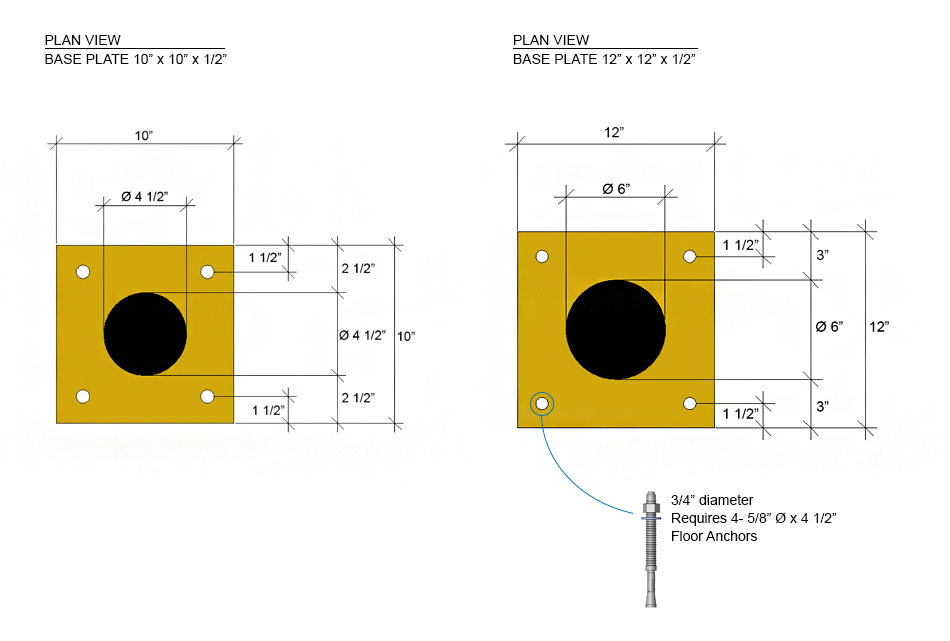 Cogan QuickShip 42" x (4 1/2" Diameter) Standard Bollard
