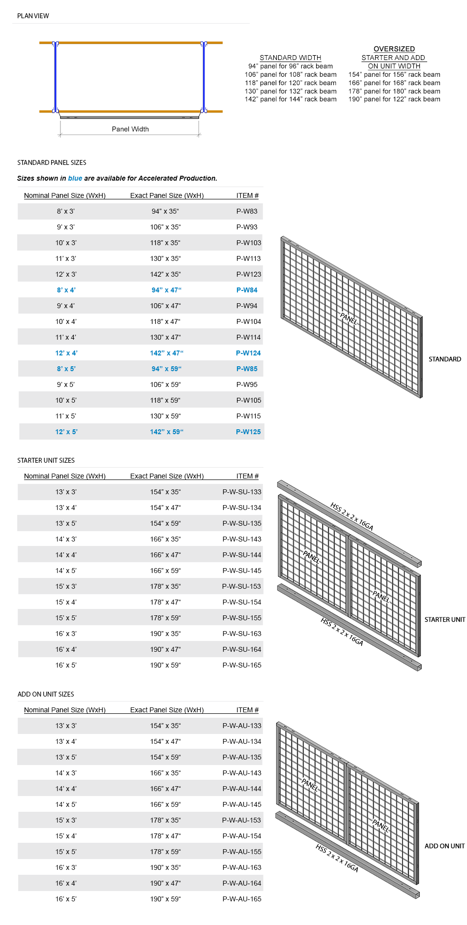 Cogan QuickShip 4' x 8' Wire Rack Guards (P-W84)