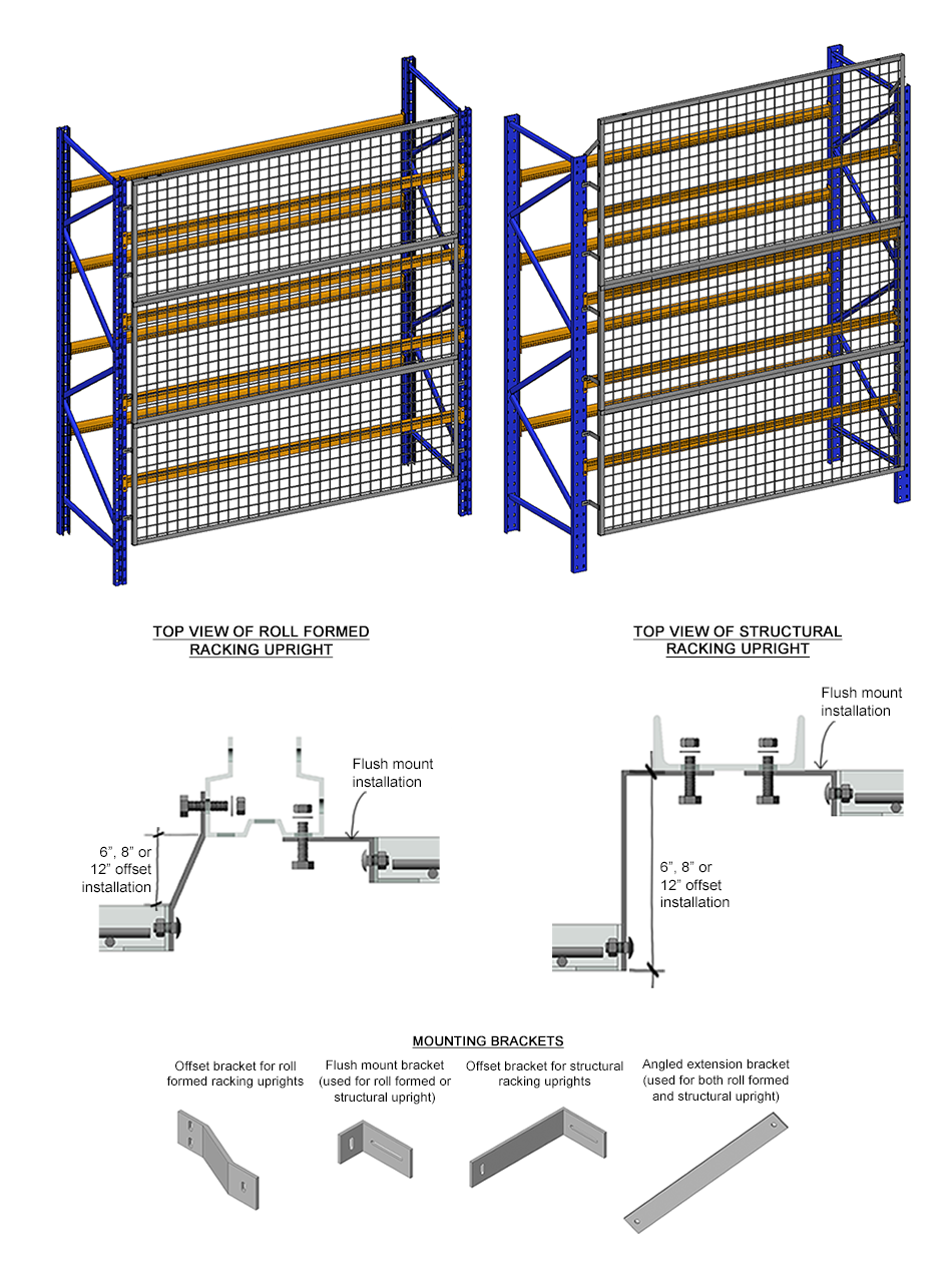 Cogan QuickShip Wire Rack Guard 8" Offset L-Shape for Structural Rack